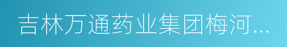 吉林万通药业集团梅河药业股份有限公司的同义词