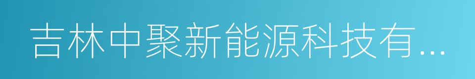 吉林中聚新能源科技有限公司的同义词