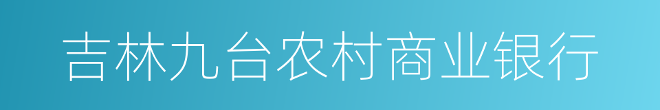 吉林九台农村商业银行的同义词