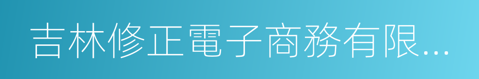 吉林修正電子商務有限公司的同義詞