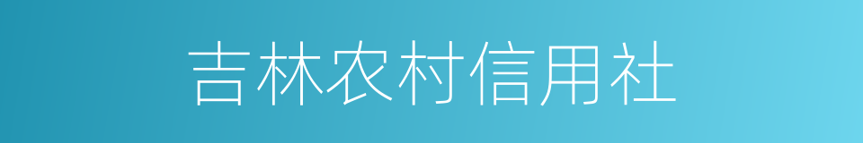 吉林农村信用社的同义词