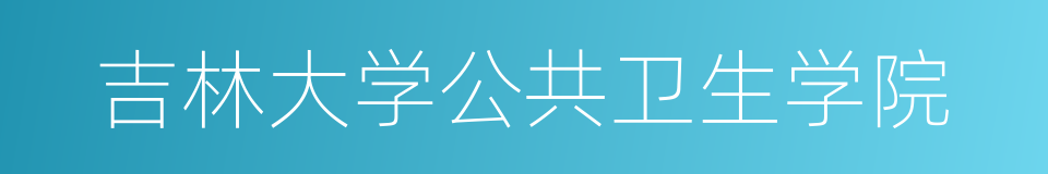 吉林大学公共卫生学院的同义词