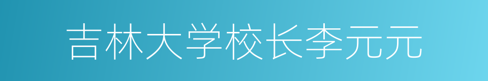 吉林大学校长李元元的同义词