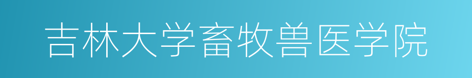 吉林大学畜牧兽医学院的同义词