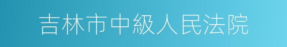 吉林市中級人民法院的同義詞