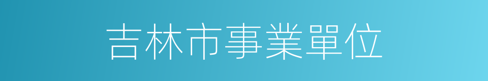 吉林市事業單位的同義詞