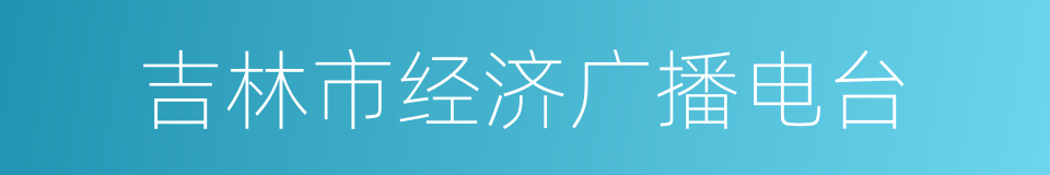 吉林市经济广播电台的同义词