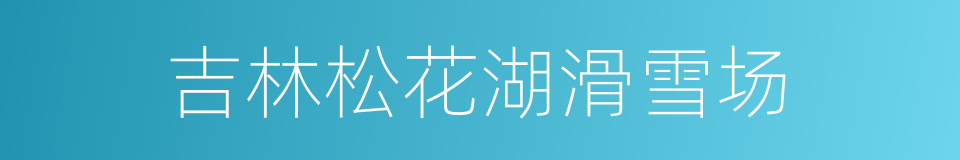 吉林松花湖滑雪场的同义词