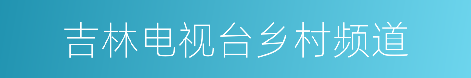 吉林电视台乡村频道的同义词