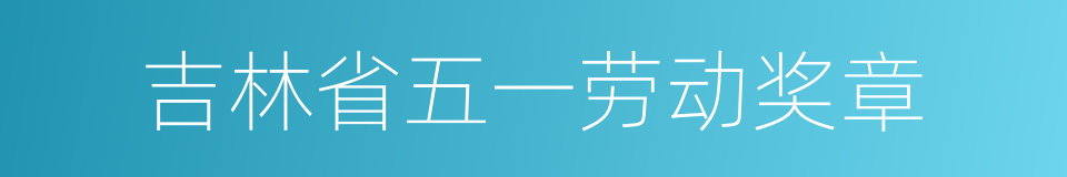 吉林省五一劳动奖章的同义词