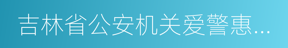 吉林省公安机关爱警惠警二十条措施的同义词