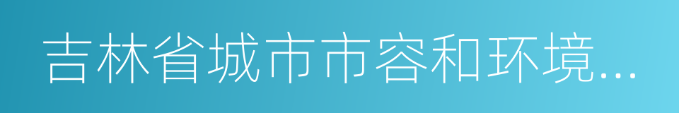 吉林省城市市容和环境卫生管理条例的同义词