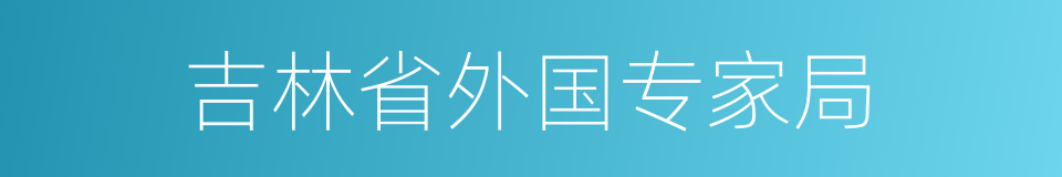 吉林省外国专家局的同义词