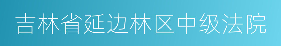吉林省延边林区中级法院的同义词