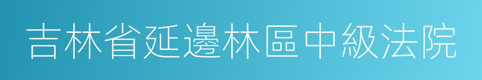 吉林省延邊林區中級法院的同義詞