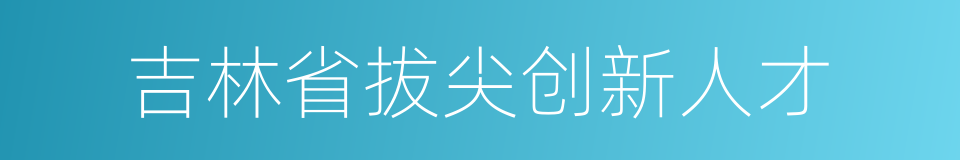 吉林省拔尖创新人才的同义词