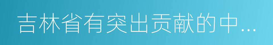 吉林省有突出贡献的中青年专业技术人才的同义词