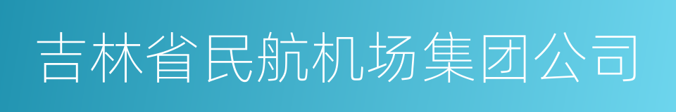 吉林省民航机场集团公司的同义词