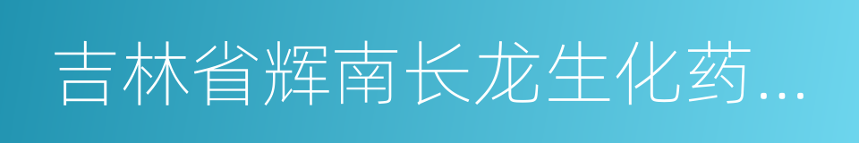 吉林省辉南长龙生化药业股份有限公司的同义词