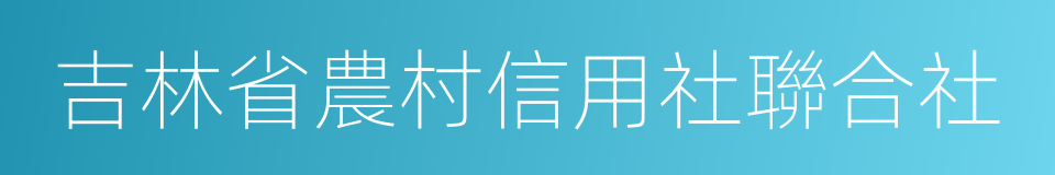 吉林省農村信用社聯合社的同義詞