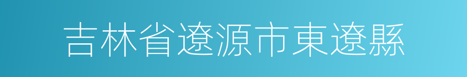 吉林省遼源市東遼縣的同義詞