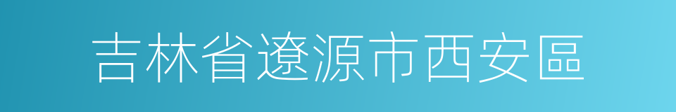 吉林省遼源市西安區的同義詞