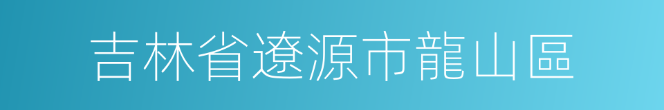 吉林省遼源市龍山區的同義詞