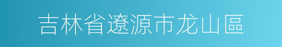 吉林省遼源市龙山區的同義詞