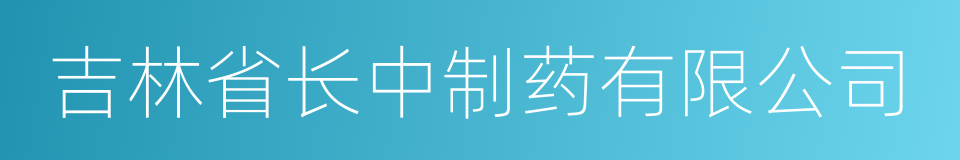 吉林省长中制药有限公司的同义词