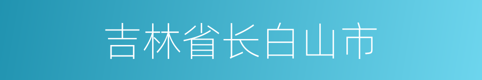 吉林省长白山市的同义词