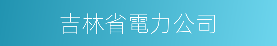 吉林省電力公司的同義詞