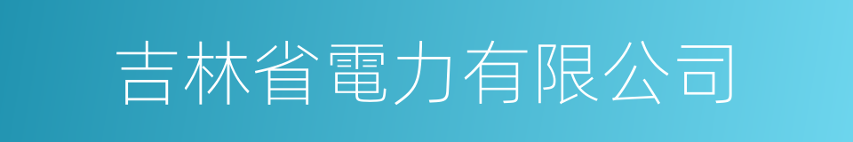 吉林省電力有限公司的同義詞