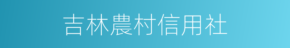 吉林農村信用社的同義詞