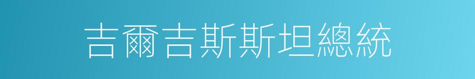 吉爾吉斯斯坦總統的同義詞