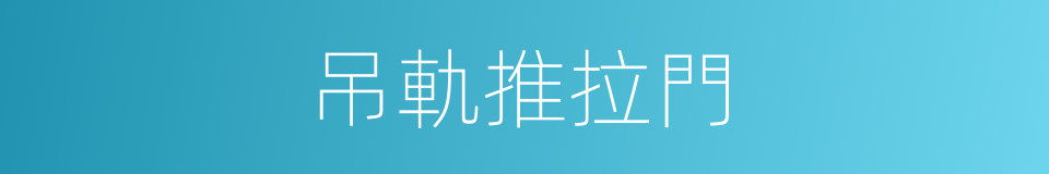 吊軌推拉門的同義詞