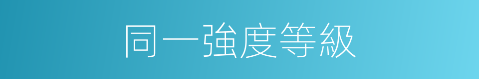 同一強度等級的同義詞