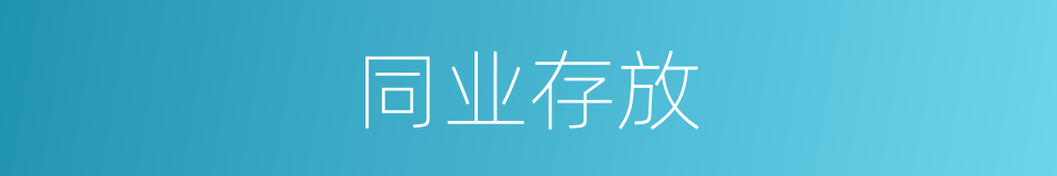 同业存放的意思