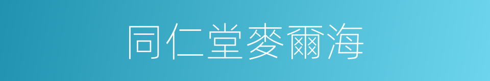 同仁堂麥爾海的同義詞