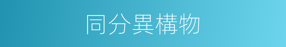 同分異構物的同義詞