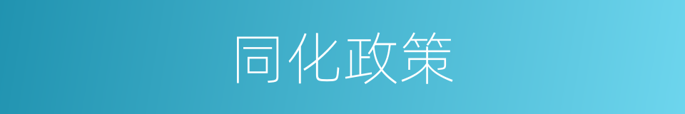 同化政策的意思