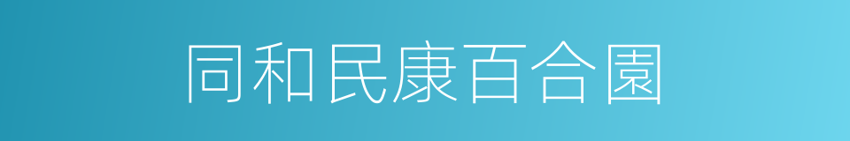 同和民康百合園的同義詞