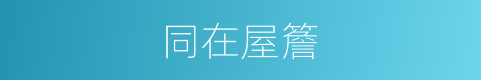 同在屋簷的同義詞