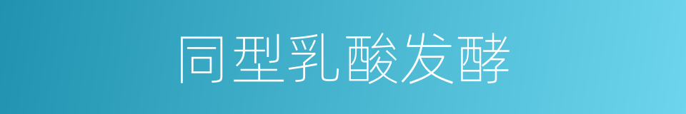 同型乳酸发酵的同义词