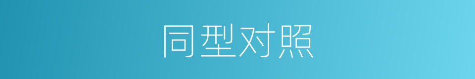 同型对照的同义词