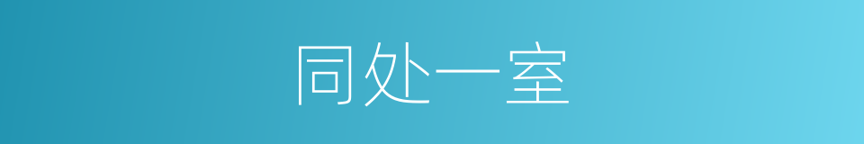 同处一室的同义词