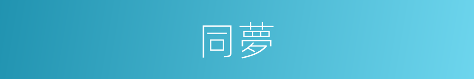 同夢的意思