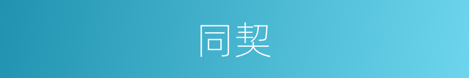 同契的意思