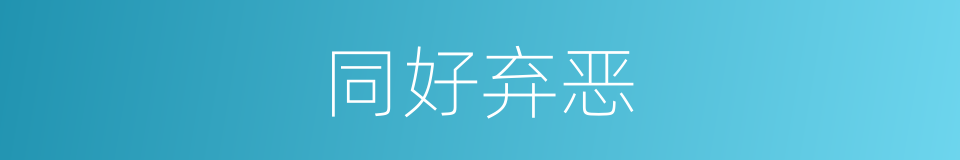 同好弃恶的意思