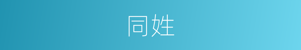 同姓的意思