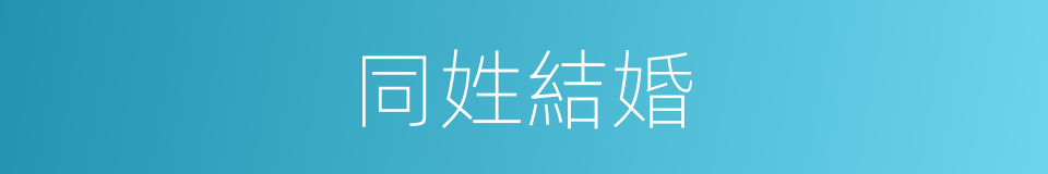 同姓結婚的同義詞